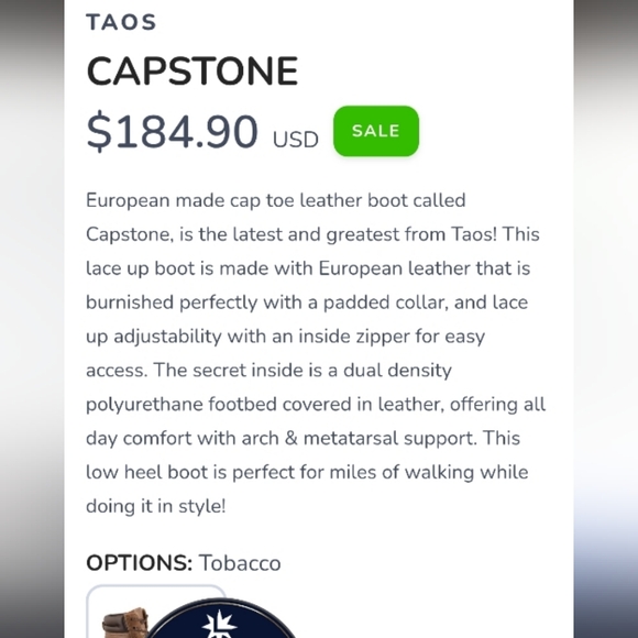 42 Taos Capstone Tobacco Brown Leather Ankle Combat Moto Lace Boot Women 11 11.5 - Picture 4 of 16